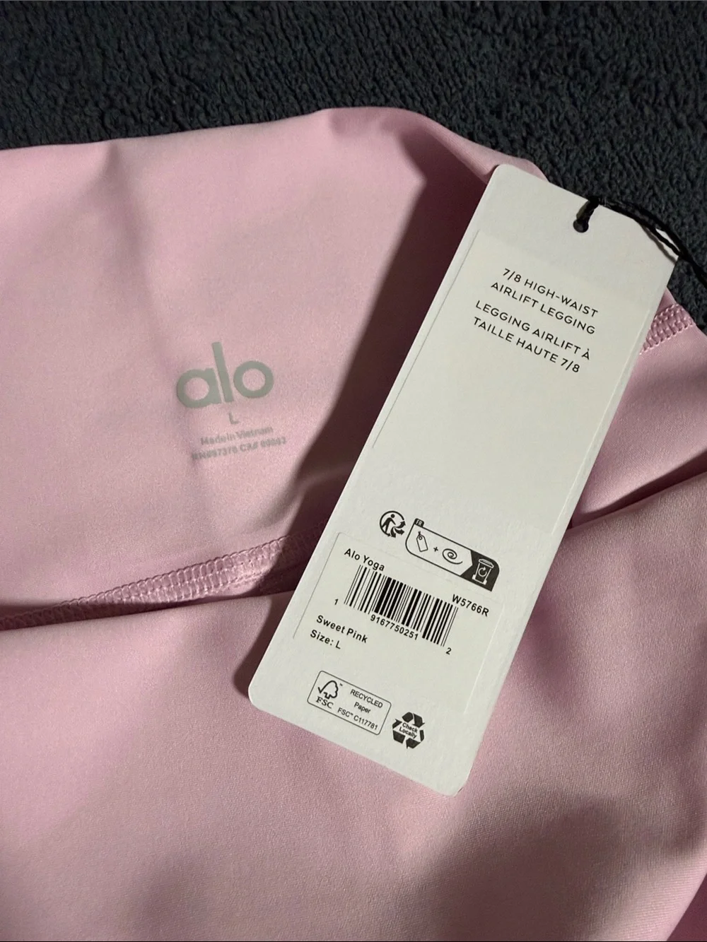 ALO Yoga 7/8 high waist airlift legging Large sweet pink